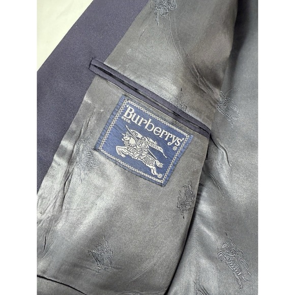 VTG Burberrys Blazer Men 38R Navy Wool Gold Custom Buttons Virginia Military VMI - Picture 4 of 12